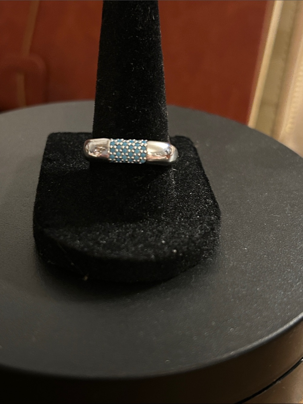 Bomb Party Sterling Silver Blue Pave Band Ring